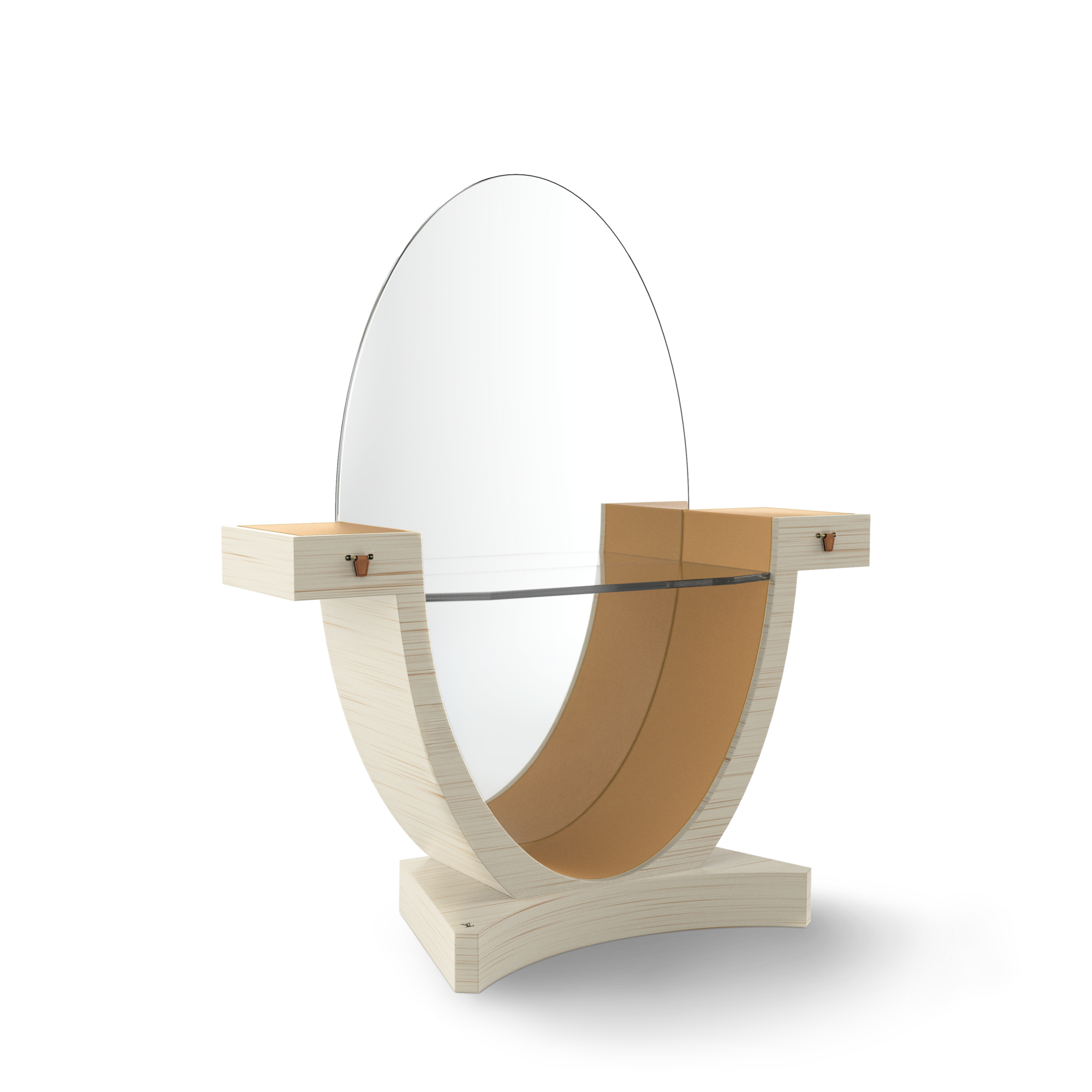 Celeste Dressing Table - White Lacquer / VVN vieilli - Trunks